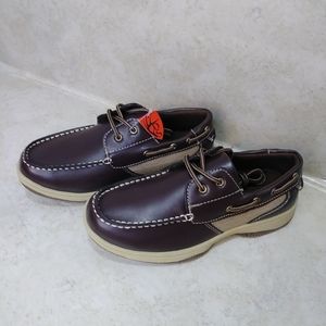 Deer Stags Boys Lace Up Boat Shoes sz 3